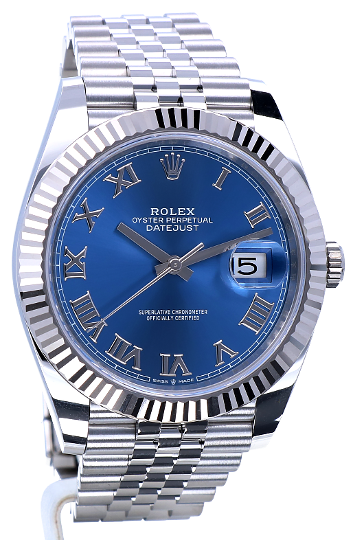 Rolex Oyster Datejust II Steel Azzurro Blue Roman Dial 41 ...