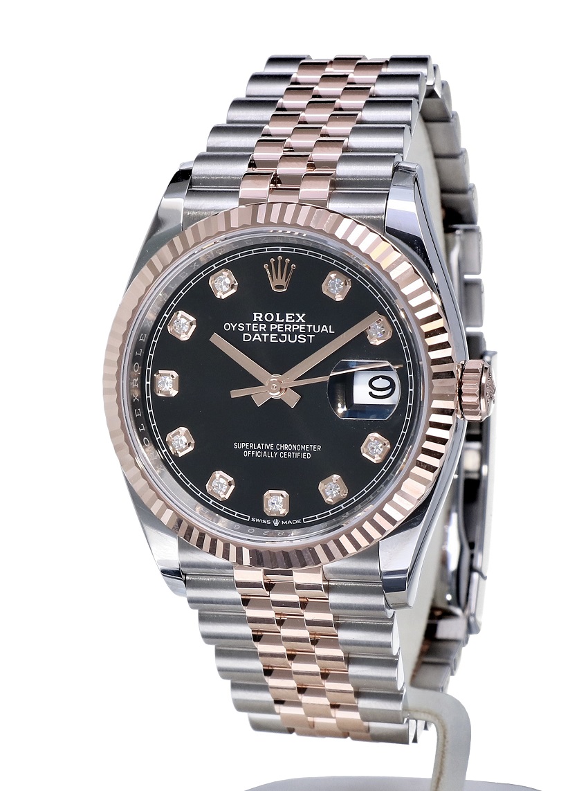 Rolex Oyster Perpetual Datejust Jubilee Gold Steel Black for