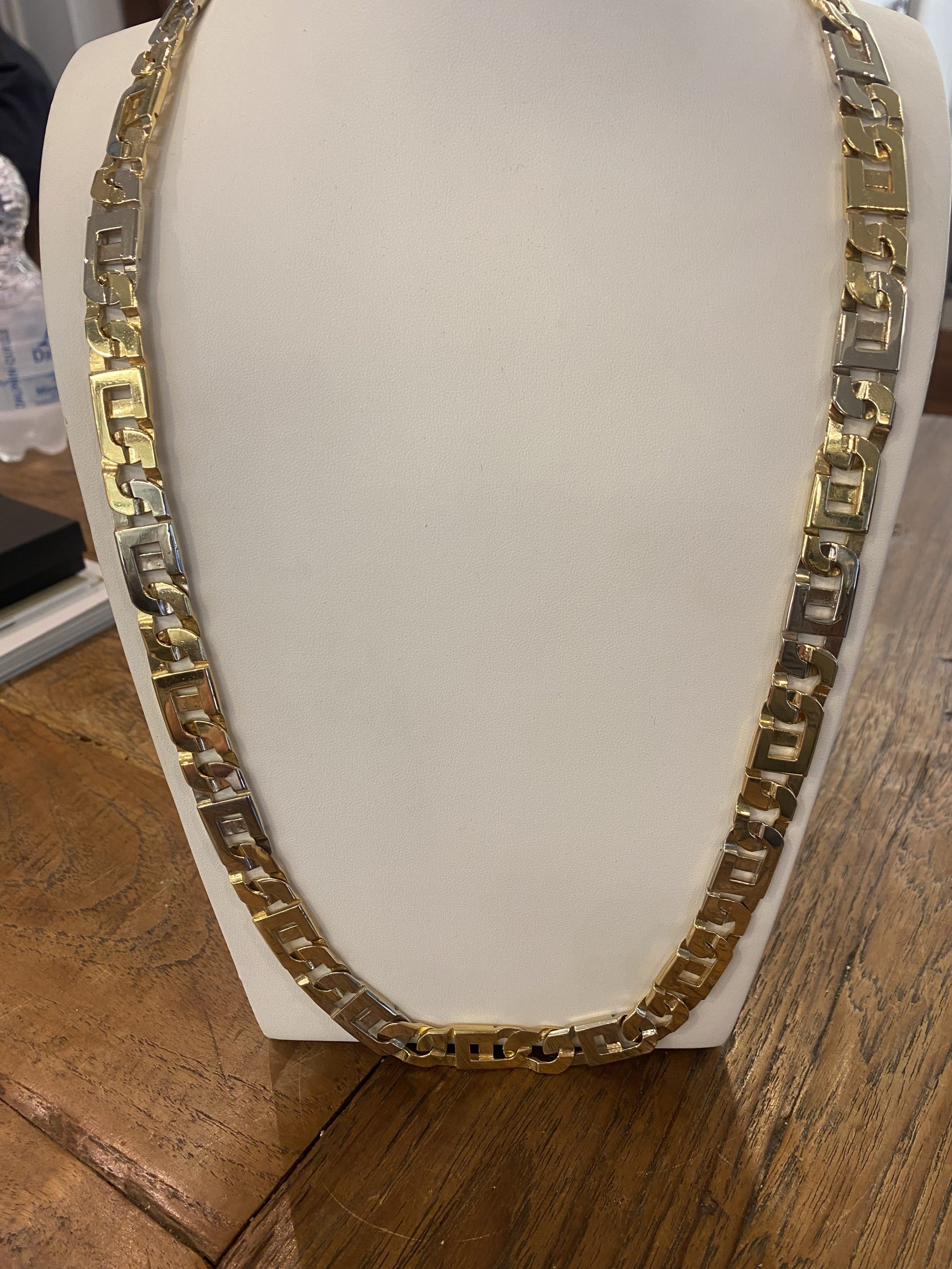 Verknald Octrooi in stand houden Prachtige 18K Bicolor Gouden Ketting Rolex Schakel / 78 CM - Kleen  Edelmetalen
