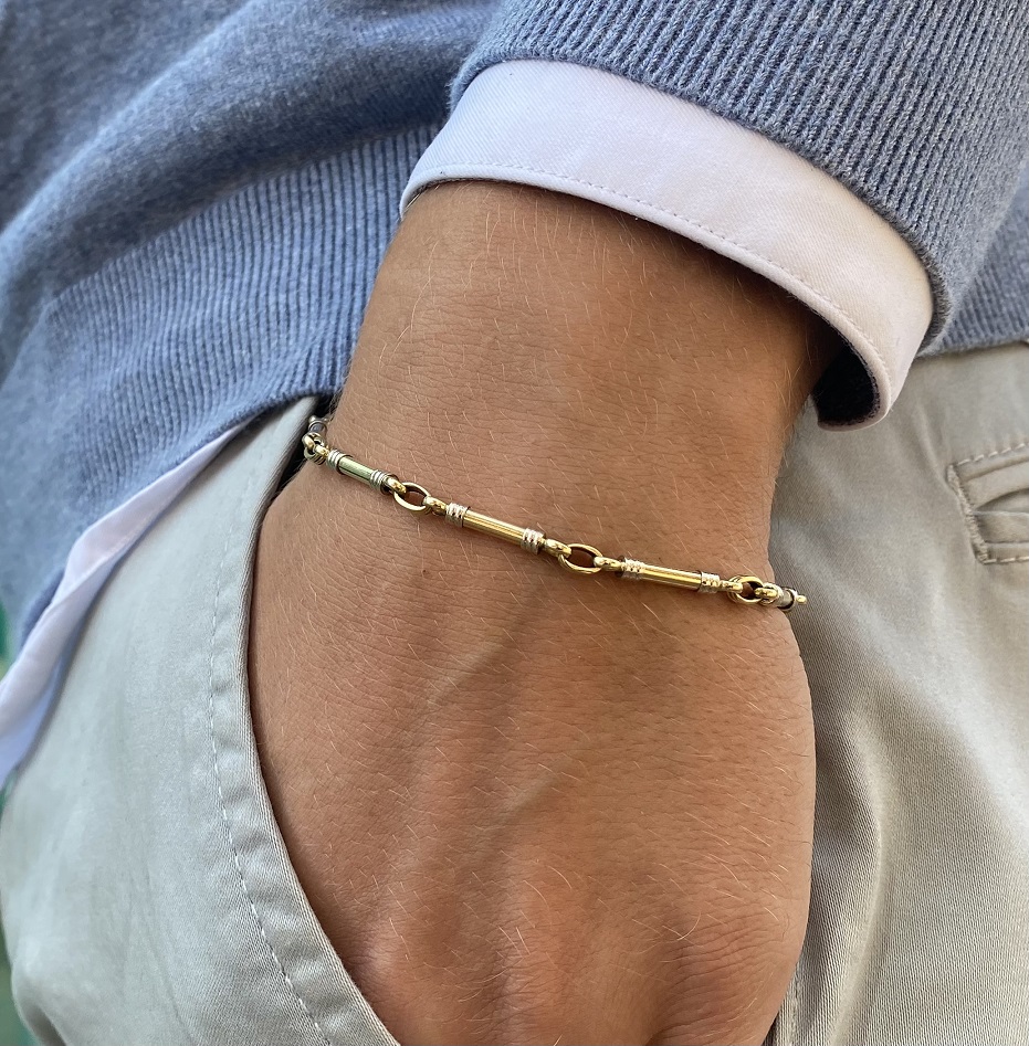 Beweegt niet Schaduw Hulpeloosheid 18K Gouden Armband met Staafjes // 11,2 gr - Kleen Edelmetalen